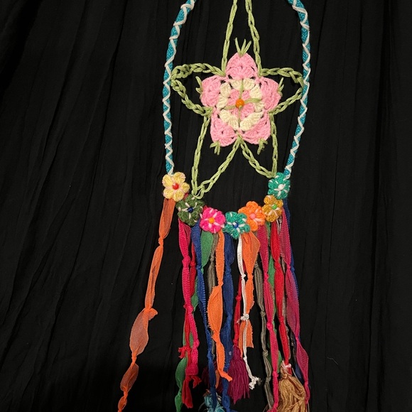 Butik Yazma Black Embroidered Dream Catcher Maxi Tiered Dress Boho Festival READ - Picture 3 of 6